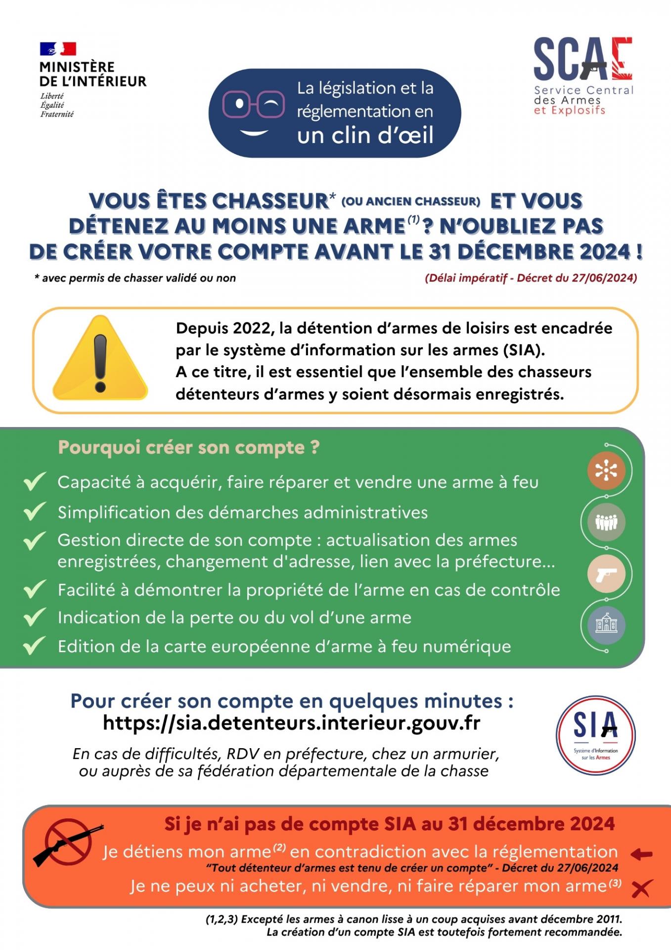  Avis aux chasseurs et détenteurs d'armes