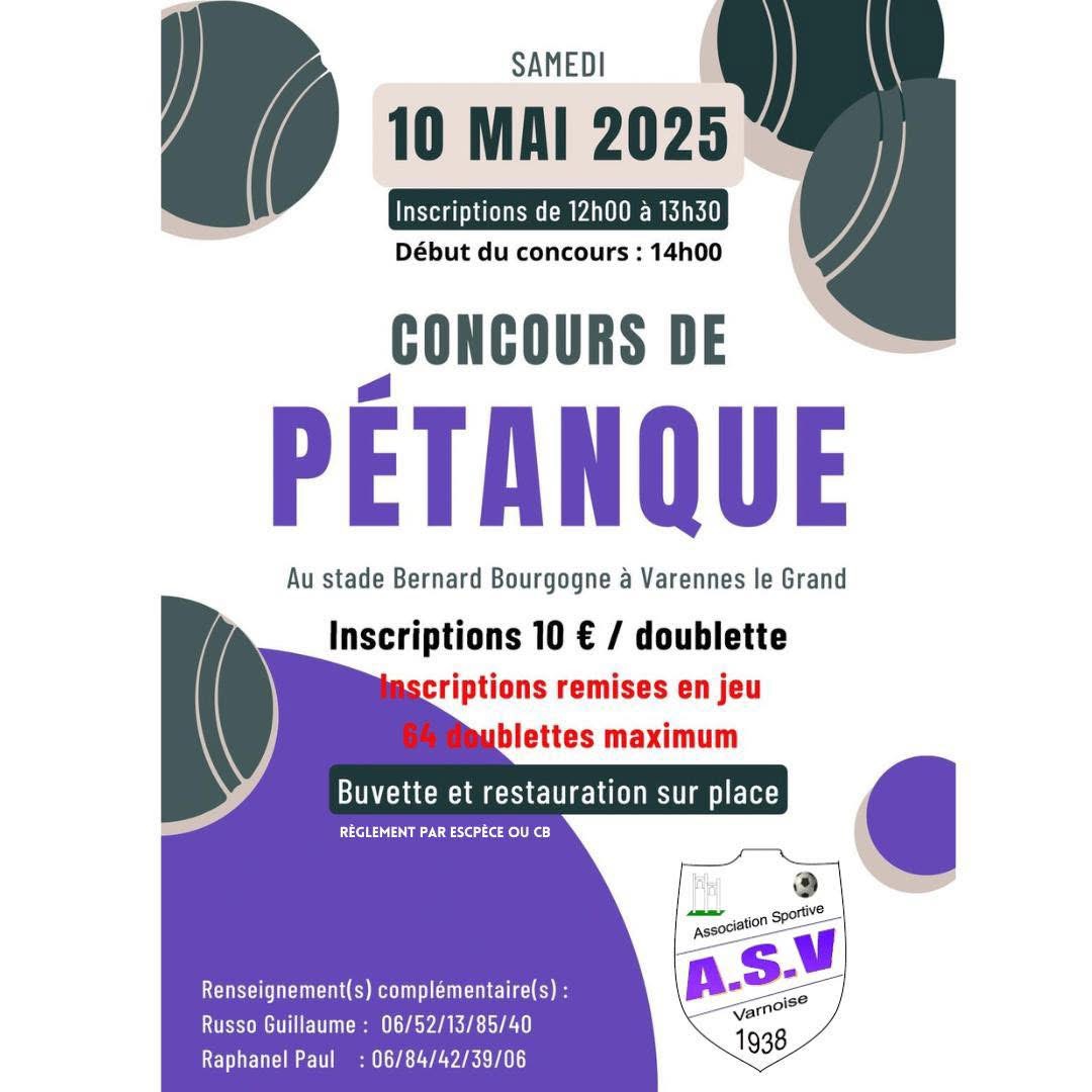 Concours de pétanque le 10 mai