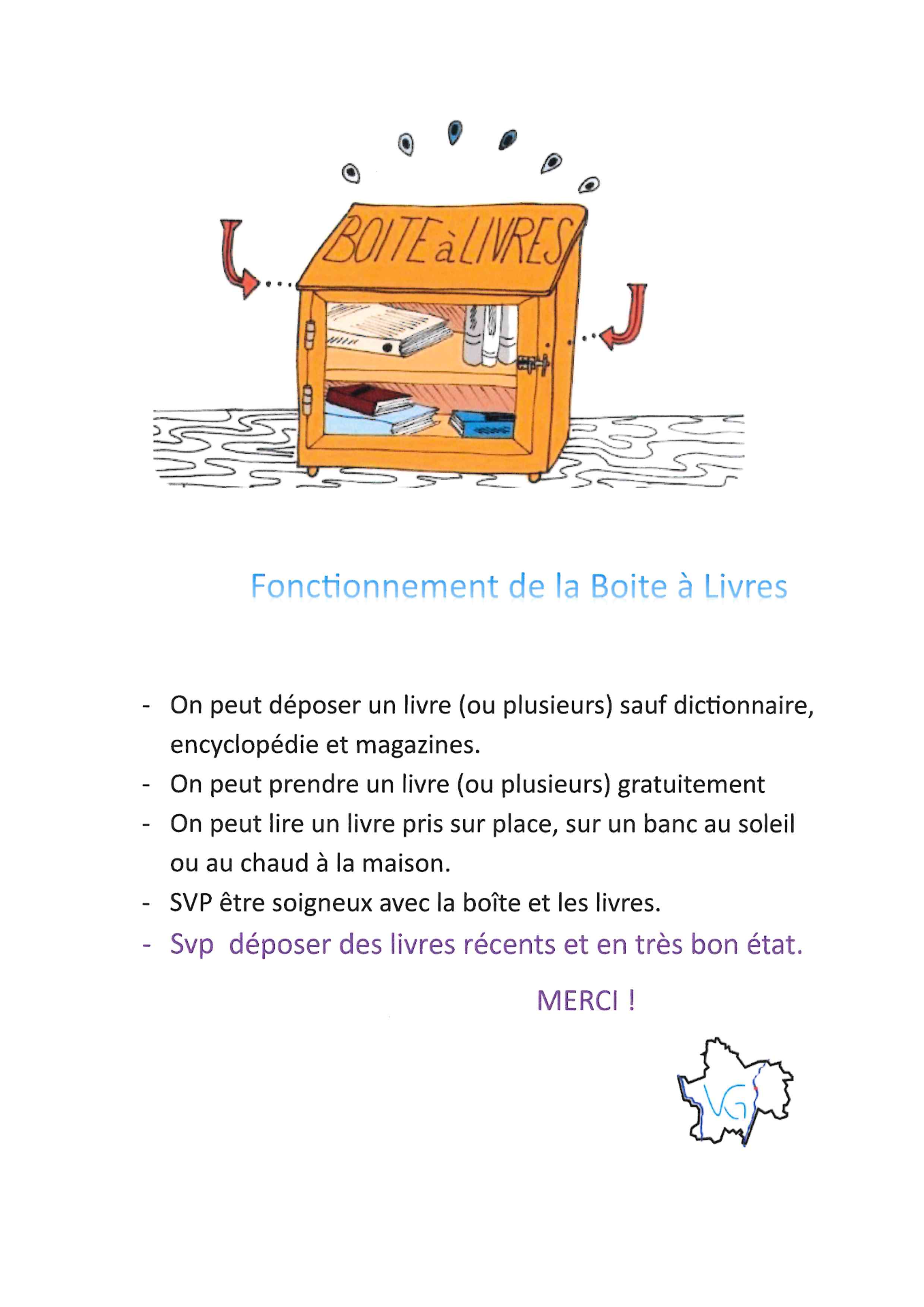 Fonctionnement de la boîte à livres