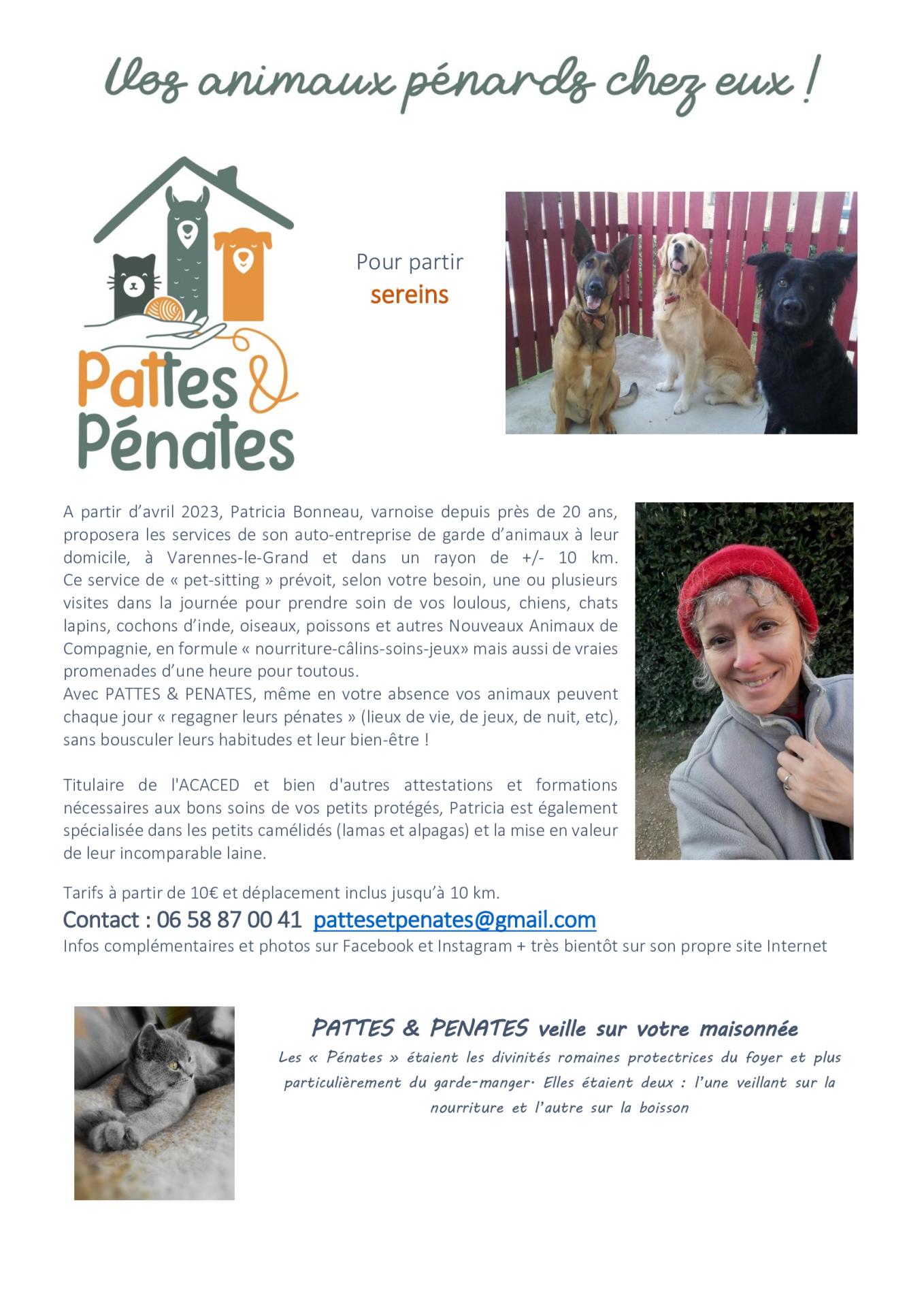 Nouvelle activité à Varennes : Pattes & Pénates