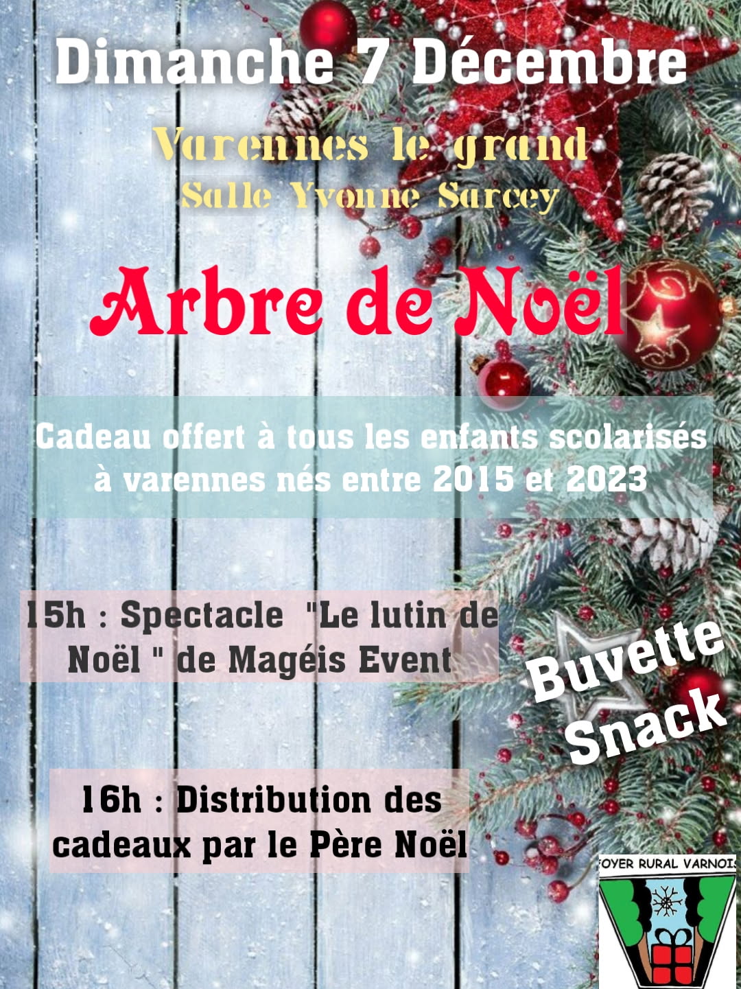 Arbre de Noël le 7 décembre